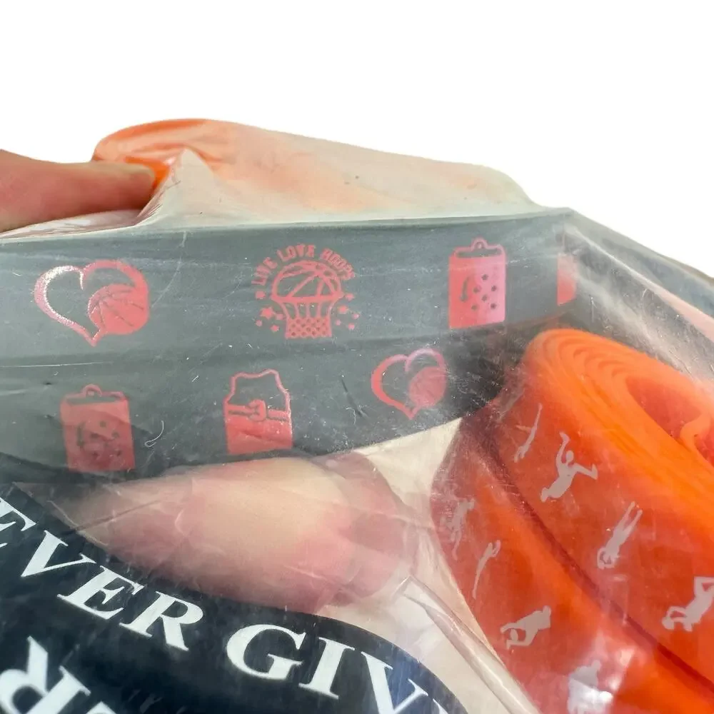 New In Box Basketball Silicone Bracelets Orange Mesh Bags Gift Tags‎ 360 Pieces